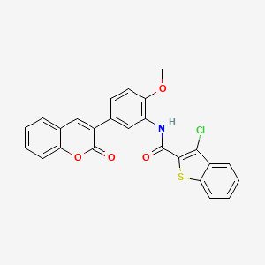 molecular formula C25H16ClNO4S B4154881 3-chloro-N-[2-methoxy-5-(2-oxo-2H-chromen-3-yl)phenyl]-1-benzothiophene-2-carboxamide 