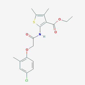 molecular formula C18H20ClNO4S B415495 Ethyl 2-{[(4-chloro-2-methylphenoxy)acetyl]amino}-4,5-dimethyl-3-thiophenecarboxylate 