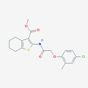 molecular formula C19H20ClNO4S B415496 Methyl 2-{[(4-chloro-2-methylphenoxy)acetyl]amino}-4,5,6,7-tetrahydro-1-benzothiophene-3-carboxylate 