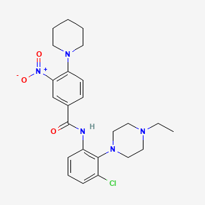 molecular formula C24H30ClN5O3 B4154962 N-[3-chloro-2-(4-ethyl-1-piperazinyl)phenyl]-3-nitro-4-(1-piperidinyl)benzamide 