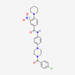 N-{4-[4-(4-chlorobenzoyl)-1-piperazinyl]phenyl}-3-nitro-4-(1-piperidinyl)benzamide