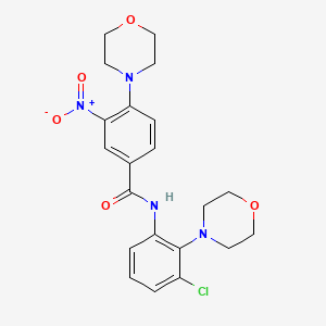 molecular formula C21H23ClN4O5 B4154989 N-[3-chloro-2-(4-morpholinyl)phenyl]-4-(4-morpholinyl)-3-nitrobenzamide 