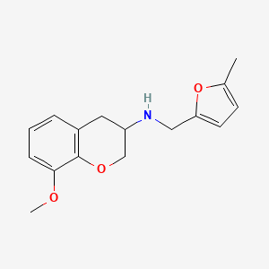 molecular formula C16H19NO3 B4154997 (8-methoxy-3,4-dihydro-2H-chromen-3-yl)[(5-methyl-2-furyl)methyl]amine 