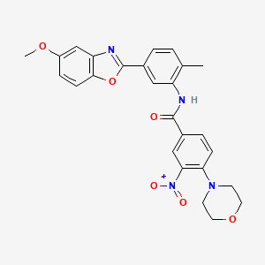 N-[5-(5-methoxy-1,3-benzoxazol-2-yl)-2-methylphenyl]-4-(morpholin-4-yl)-3-nitrobenzamide