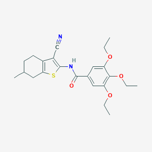 molecular formula C23H28N2O4S B415501 N-(3-cyano-6-methyl-4,5,6,7-tetrahydro-1-benzothiophen-2-yl)-3,4,5-triethoxybenzamide 