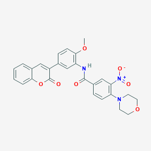 molecular formula C27H23N3O7 B4155018 N-[2-methoxy-5-(2-oxo-2H-chromen-3-yl)phenyl]-4-(morpholin-4-yl)-3-nitrobenzamide 