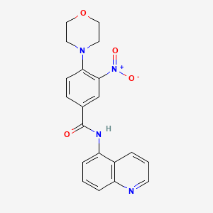 molecular formula C20H18N4O4 B4155026 4-morpholin-4-yl-3-nitro-N-quinolin-5-ylbenzamide 