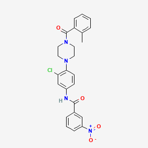 molecular formula C25H23ClN4O4 B4155036 N-{3-chloro-4-[4-(2-methylbenzoyl)-1-piperazinyl]phenyl}-3-nitrobenzamide 