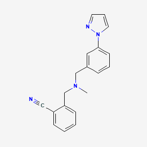 molecular formula C19H18N4 B4155048 2-({methyl[3-(1H-pyrazol-1-yl)benzyl]amino}methyl)benzonitrile 