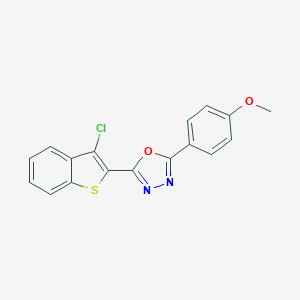 molecular formula C17H11ClN2O2S B415506 2-(3-Chloro-1-benzothiophen-2-yl)-5-(4-methoxyphenyl)-1,3,4-oxadiazole 