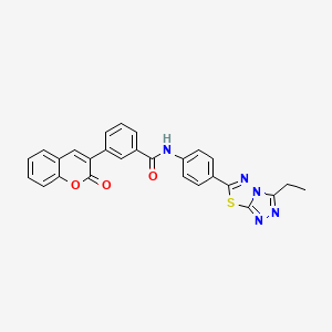 molecular formula C27H19N5O3S B4155066 N-[4-(3-ethyl[1,2,4]triazolo[3,4-b][1,3,4]thiadiazol-6-yl)phenyl]-3-(2-oxo-2H-chromen-3-yl)benzamide 