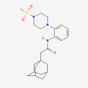 molecular formula C23H33N3O3S B4155074 2-(1-adamantyl)-N-{2-[4-(methylsulfonyl)-1-piperazinyl]phenyl}acetamide 