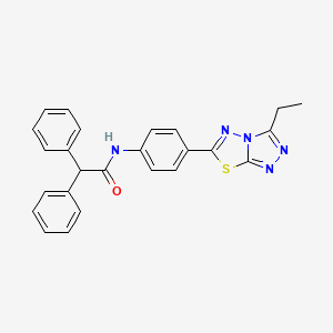 molecular formula C25H21N5OS B4155094 N-[4-(3-ethyl[1,2,4]triazolo[3,4-b][1,3,4]thiadiazol-6-yl)phenyl]-2,2-diphenylacetamide 