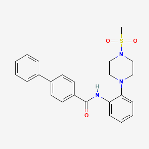 molecular formula C24H25N3O3S B4155099 N-{2-[4-(methylsulfonyl)-1-piperazinyl]phenyl}-4-biphenylcarboxamide 