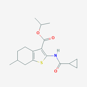 molecular formula C17H23NO3S B415510 Isopropyl 2-[(cyclopropylcarbonyl)amino]-6-methyl-4,5,6,7-tetrahydro-1-benzothiophene-3-carboxylate CAS No. 5564-17-0