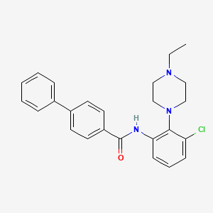 molecular formula C25H26ClN3O B4155104 N-[3-chloro-2-(4-ethylpiperazin-1-yl)phenyl]biphenyl-4-carboxamide 