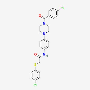 N-{4-[4-(4-chlorobenzoyl)-1-piperazinyl]phenyl}-2-[(4-chlorophenyl)thio]acetamide