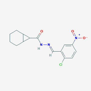 molecular formula C15H16ClN3O3 B415513 N'-{2-chloro-5-nitrobenzylidene}bicyclo[4.1.0]heptane-7-carbohydrazide 