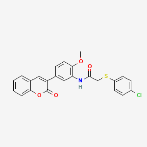 2-[(4-chlorophenyl)thio]-N-[2-methoxy-5-(2-oxo-2H-chromen-3-yl)phenyl]acetamide