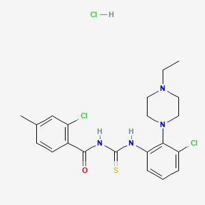 molecular formula C21H25Cl3N4OS B4155145 2-chloro-N-[[3-chloro-2-(4-ethylpiperazin-1-yl)phenyl]carbamothioyl]-4-methylbenzamide;hydrochloride 