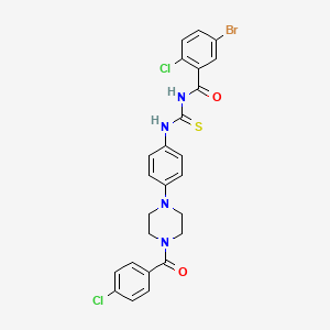 5-bromo-2-chloro-N-[({4-[4-(4-chlorobenzoyl)-1-piperazinyl]phenyl}amino)carbonothioyl]benzamide