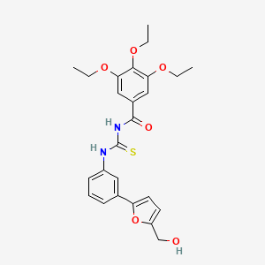 3,4,5-triethoxy-N-[({3-[5-(hydroxymethyl)-2-furyl]phenyl}amino)carbonothioyl]benzamide