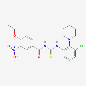 N-({[3-chloro-2-(1-piperidinyl)phenyl]amino}carbonothioyl)-4-ethoxy-3-nitrobenzamide