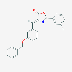 molecular formula C23H16FNO3 B415517 4-[3-(benzyloxy)benzylidene]-2-(3-fluorophenyl)-1,3-oxazol-5(4H)-one 