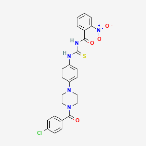 N-[({4-[4-(4-chlorobenzoyl)-1-piperazinyl]phenyl}amino)carbonothioyl]-2-nitrobenzamide