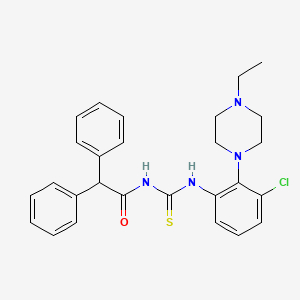 N-({[3-chloro-2-(4-ethyl-1-piperazinyl)phenyl]amino}carbonothioyl)-2,2-diphenylacetamide