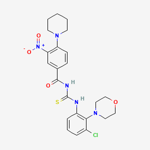 N-({[3-chloro-2-(4-morpholinyl)phenyl]amino}carbonothioyl)-3-nitro-4-(1-piperidinyl)benzamide