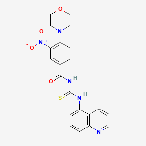 molecular formula C21H19N5O4S B4155208 4-(4-morpholinyl)-3-nitro-N-[(5-quinolinylamino)carbonothioyl]benzamide 