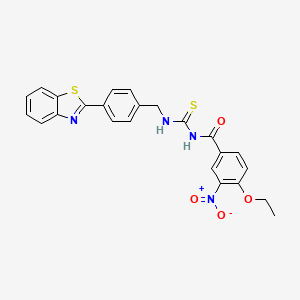 molecular formula C24H20N4O4S2 B4155236 N-({[4-(1,3-benzothiazol-2-yl)benzyl]amino}carbonothioyl)-4-ethoxy-3-nitrobenzamide 