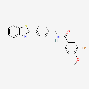 molecular formula C22H17BrN2O2S B4155242 N-[4-(1,3-benzothiazol-2-yl)benzyl]-3-bromo-4-methoxybenzamide 