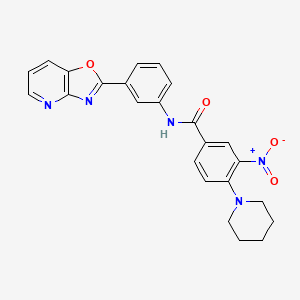 molecular formula C24H21N5O4 B4155251 3-nitro-N-(3-[1,3]oxazolo[4,5-b]pyridin-2-ylphenyl)-4-(1-piperidinyl)benzamide 