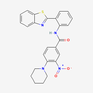 N-[2-(1,3-benzothiazol-2-yl)phenyl]-3-nitro-4-(piperidin-1-yl)benzamide