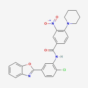 molecular formula C25H21ClN4O4 B4155270 N-[5-(1,3-benzoxazol-2-yl)-2-chlorophenyl]-3-nitro-4-(piperidin-1-yl)benzamide 