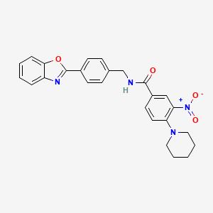 N-[4-(1,3-benzoxazol-2-yl)benzyl]-3-nitro-4-(1-piperidinyl)benzamide