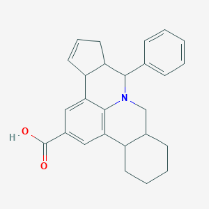molecular formula C26H27NO2 B415529 7-phenyl-3b,6,6a,7,9a,10,11,12,13,13a-decahydro-9H-cyclopenta[4,5]pyrido[3,2,1-de]phenanthridine-2-carboxylic acid 