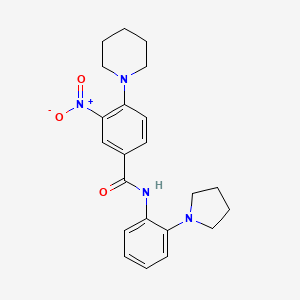 molecular formula C22H26N4O3 B4155309 3-nitro-4-piperidin-1-yl-N-(2-pyrrolidin-1-ylphenyl)benzamide 