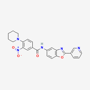 molecular formula C24H21N5O4 B4155324 3-nitro-4-(1-piperidinyl)-N-[2-(3-pyridinyl)-1,3-benzoxazol-5-yl]benzamide 