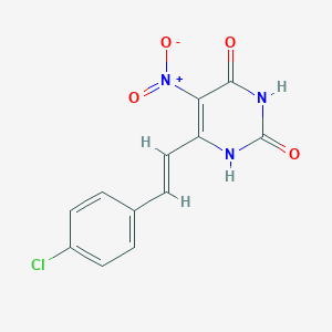 molecular formula C12H8ClN3O4 B415534 6-[2-(4-chlorophenyl)vinyl]-5-nitro-2,4(1H,3H)-pyrimidinedione 