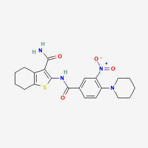 2-{[3-nitro-4-(1-piperidinyl)benzoyl]amino}-4,5,6,7-tetrahydro-1-benzothiophene-3-carboxamide