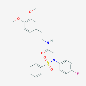 N-[2-(3,4-dimethoxyphenyl)ethyl]-2-[4-fluoro(phenylsulfonyl)anilino]acetamide