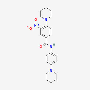 molecular formula C23H28N4O3 B4155378 3-nitro-4-(1-piperidinyl)-N-[4-(1-piperidinyl)phenyl]benzamide 