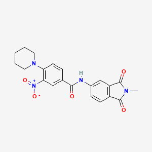 molecular formula C21H20N4O5 B4155382 N-(2-methyl-1,3-dioxo-2,3-dihydro-1H-isoindol-5-yl)-3-nitro-4-(1-piperidinyl)benzamide 