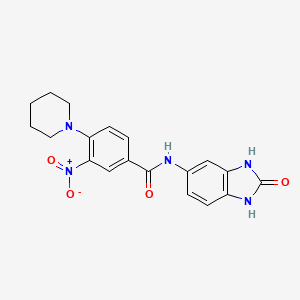 molecular formula C19H19N5O4 B4155384 3-nitro-N-(2-oxo-2,3-dihydro-1H-benzimidazol-5-yl)-4-(piperidin-1-yl)benzamide 