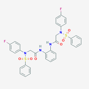 2-[4-fluoro(phenylsulfonyl)anilino]-N-[2-({[4-fluoro(phenylsulfonyl)anilino]acetyl}amino)phenyl]acetamide