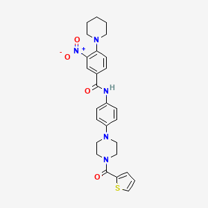 3-nitro-4-(1-piperidinyl)-N-{4-[4-(2-thienylcarbonyl)-1-piperazinyl]phenyl}benzamide