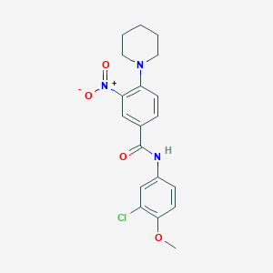 N-(3-chloro-4-methoxyphenyl)-3-nitro-4-(1-piperidinyl)benzamide